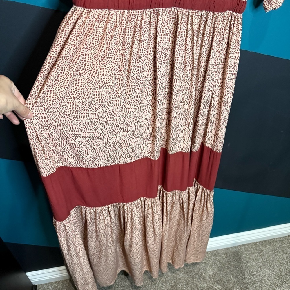 Bohemian Red and Cream Maxi Dress - Picture 10 of 14